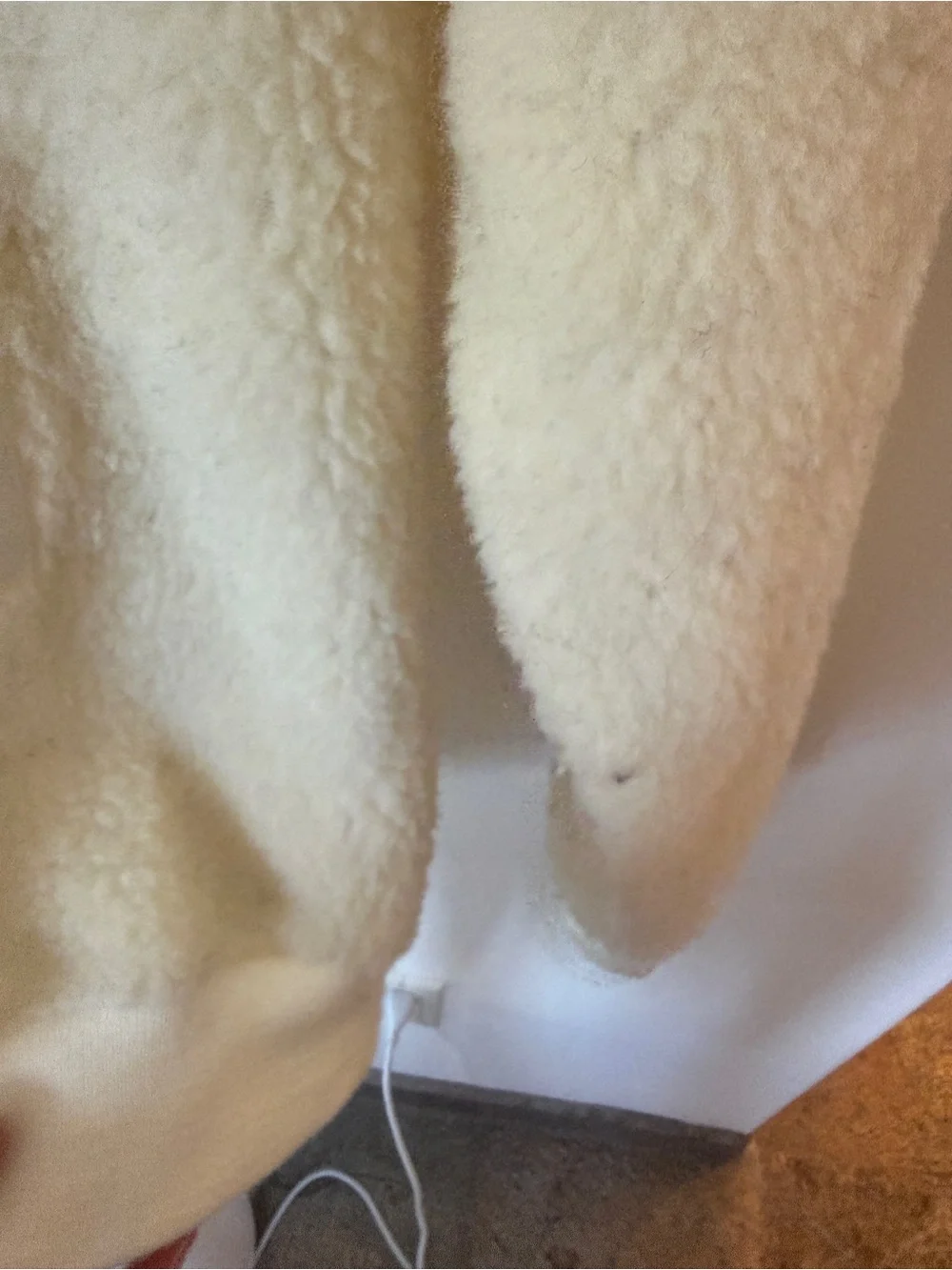 Cream Sherpa Zip-Up Hoodie